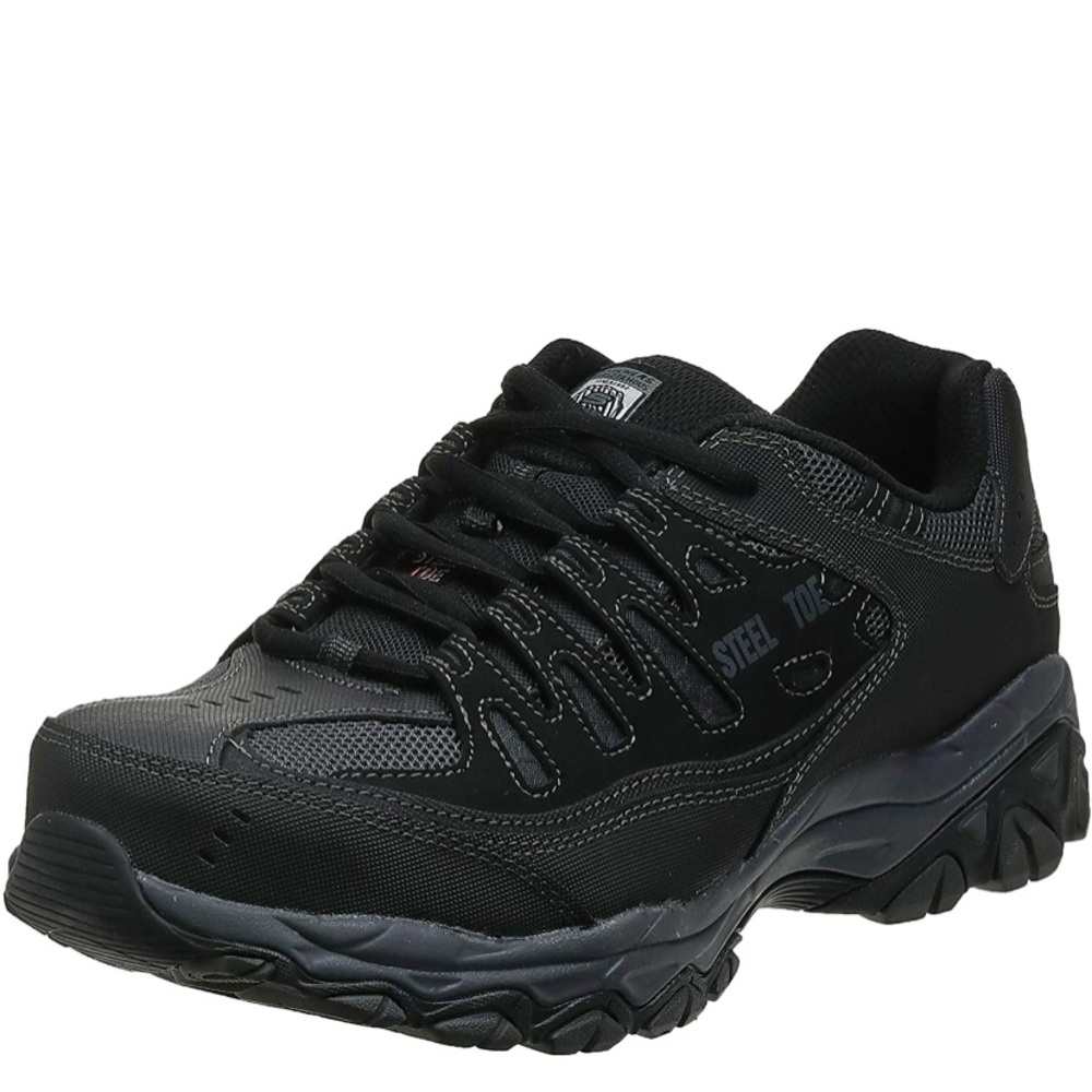 Skechers black steel toe work boots, size 10 men’s, EUC